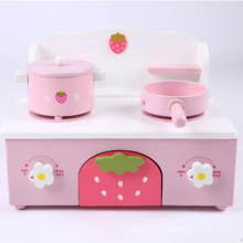 Jouet de cuisine en bois de mini bébé créatif rose mignon de sécurité environnementale